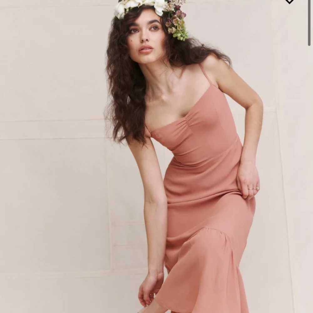 Reformation Emersyn Dress in Praline, size 2